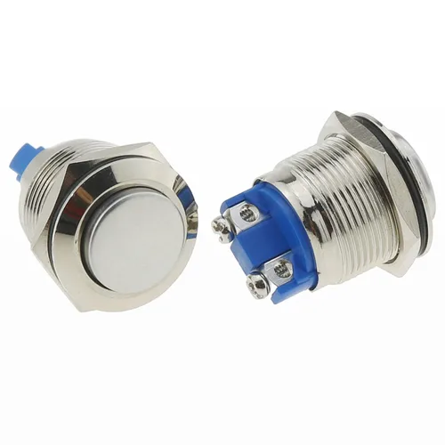 Vista 4 de DGZZI - Interruptor de botón momentáneo de 0.748 in, 2 interruptores de botón de metal de 3/4 pulgadas de alta tapa redonda impermeable IP65