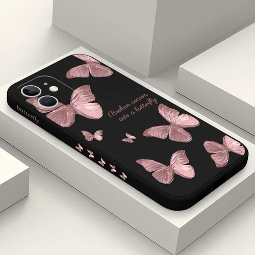 Vista 15 de LEECG Funda para iPhone 12 Pro Max, diseño creativo con estampado floral de mariposa de astronauta, funda de teléfono antiarañazos, forro