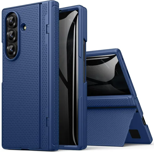 Vista 12 de BXYJY Funda para Samsung Galaxy Z Fold 7 con soporte, protector de pantalla frontal, protección de bisagra, delgada y resistente, cubierta dura