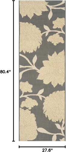 Vista 2 de SAFAVIEH Courtyard Collection CY7321 - Alfombra decorativa para interiores y exteriores, impermeable, fácil de limpiar, 2 pies 3 pulgadas x 6 pies 7