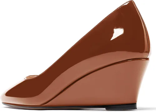 Vista 7 de WAYDERNS Zapatos de tacón bajo con punta cuadrada de charol para mujer, 2 pulgadas