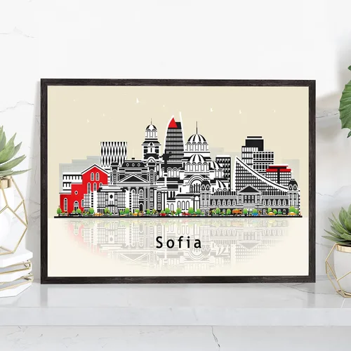 Vista 50 de Pera Print ADANA - Póster de Adana Turquía, ilustración de horizonte urbano de ciudad, póster moderno de pavo, impresión de paisaje urbano y punto