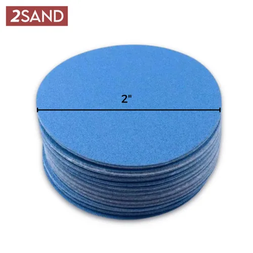 Vista 2 de 2SAND Discos de lijado de gancho y bucle con respaldo de película azul de 2 pulgadas, 100 paquetes (grano 80)