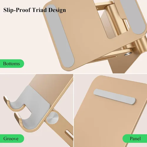 Vista 4 de Minthouz Soporte para tableta, soporte ajustable multiángulo para tableta, soporte de aluminio para iPad compatible con iPhone 17, 16, 15, 14, 13