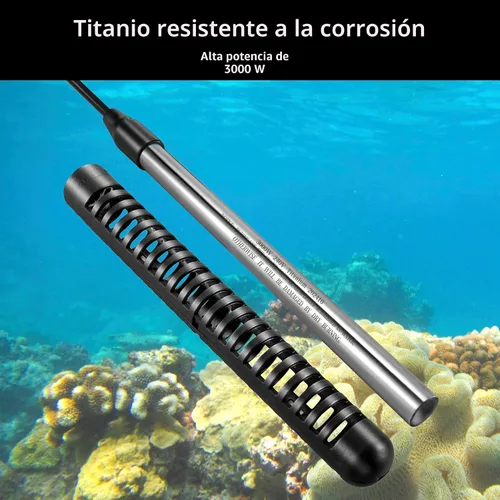 Vista 9 de GRILLME Calentador de agua de inmersión de titanio para bañera y piscina, enchufe NEMA 6-15P, calentador eléctrico portátil totalmente sumergible