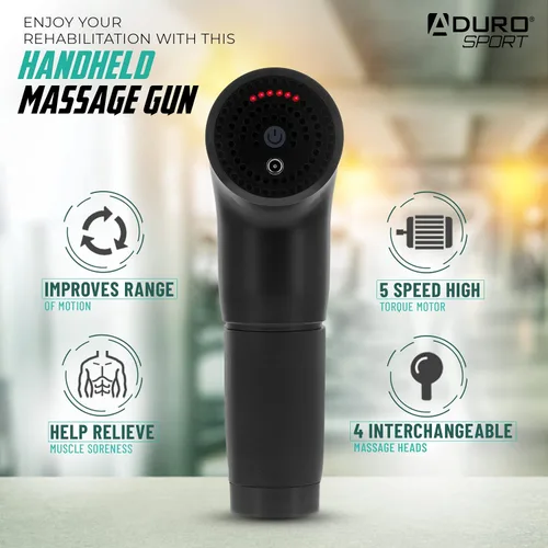 Vista 7 de Pistola de masaje de percusión Aduro Pistola de masaje muscular de tejido profundo, Elite Recovery™ Pistola masajeadora eléctrica de mano perfecta