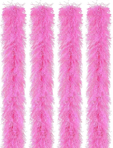 Vista 7 de Jexine Boas de plumas artificiales en masa, boas esponjosas para decoración de disfraces de boda, vestidos, suministros para fiestas de té