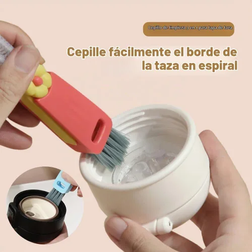 Vista 3 de Juego de cepillos de limpieza de espacio de tapa de taza 3 en 1, nuevo cepillo multifuncional de limpieza de grietas 3 en 1 2026 para espacio de 3