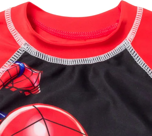 Vista 4 de Marvel Avengers Spider-Man Hulk Black Panther Iron Man - Camisa de natación para niños pequeños a grandes