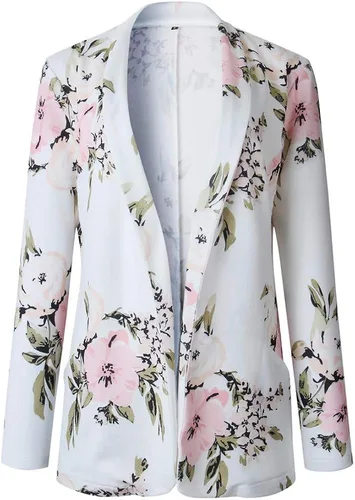 Vista 7 de Chaqueta retro con estampado floral para mujer, con bolsillo con cremallera, abrigo casual
