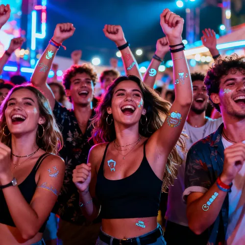 Vista 3 de 56 diseños que brillan en la oscuridad tatuajes (10 hojas) – Tatuajes temporales luminiscentes azules, suministros de fiesta brillantes para fiestas