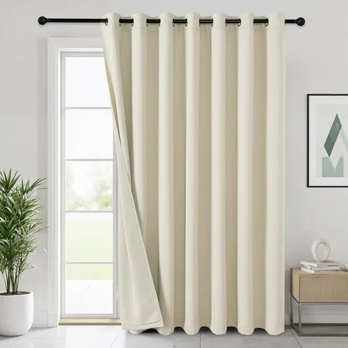 Vista 34 de RYB HOME - Cortinas con cancelación de ruido de 63 pulgadas de largo, juego de 2 paneles, 3 capas totales, cortinas opacas, insonorizadas