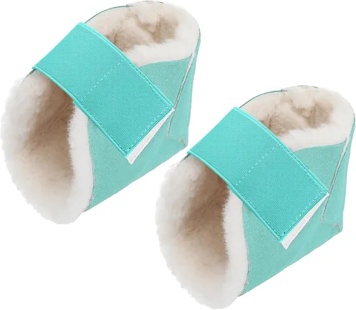 Vista 9 de 2 protectores de talón para úlceras por presión, almohadillas de talón de piel de oveja, almohadillas suaves para pies, almohadillas ajustables