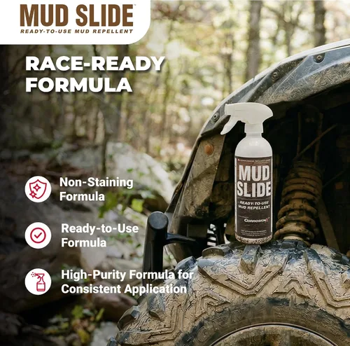 Vista 6 de Corrosion Technologies Mud Slide Spray repelente de lodo listo para usar para corredores de barro, todoterreno, ATV y UTV For Off-Road Race Cars