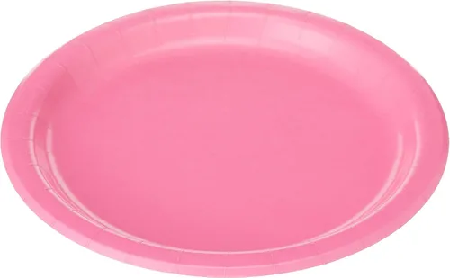 Vista 2 de Creative Converting Touch of Color - Platos llanos de papel, 9 pulgadas, rosa caramelo, 24 unidades Candy Pink