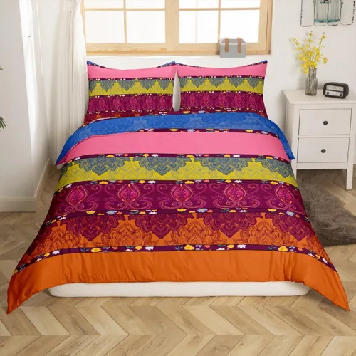 Vista 18 de Juego de funda de edredón geométrica negra Twin XL, juego de ropa de cama a rayas negras y blancas, moderno, suave, de lujo, de microfibra