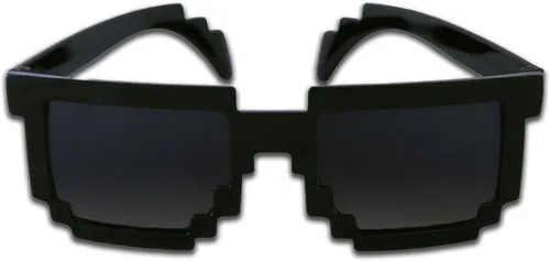 Vista 3 de Gafas de sol retro para computadora de 8 bits con diseño de píxeles, 8 bits (negro)