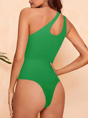 Vista 3 de REORIA - Body sexy para mujer, sin mangas, con corte frontal de un hombro y espalda descubierta