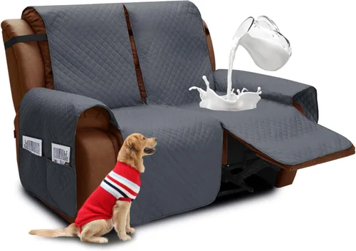 Vista 41 de XINEAGE Funda para Sillón Reclinable Resistente al Agua, Fundas Antideslizantes para Silla Reclinable con Bolsillos, Fundas Acolchadas Gruesas