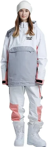 Vista 54 de RIUIYELE Traje de esquí para mujer, chaqueta y pantalones de snowboard para deportes al aire libre, traje de nieve con aislamiento impermeable