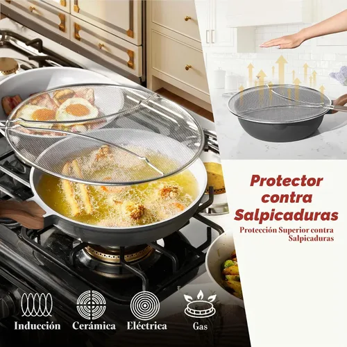 Vista 12 de CAROTE Juego de utensilios de cocina de cerámica, ollas y sartenes de 29 Gris
