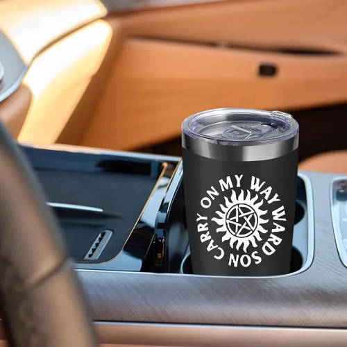Vista 6 de Llevar a Mi Hijo Extraviado, Mercancía de Programa de TV, Vaso de Café Helado Aislado de Acero Inoxidable de 20 oz con Tapa, Popote y Cepillo, Taza