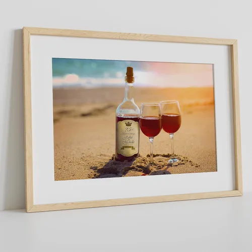 Vista 100 de A&T ARTWORK Love on Beach - Impresión fotográfica personalizada, incluye nombres y la fecha, regalo único para el aniversario de boda. Alfombrillas