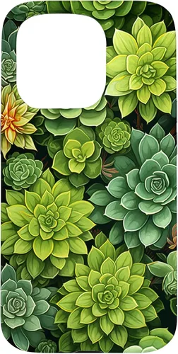 Vista 14 de Succulent Plant Botanical Green Floral Pattern Flower Cactus Case for iPhone 17