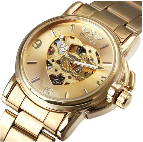 Vista 2 de Reginald Relojes para mujer, reloj de vestir casual a la moda, impermeable, con esfera de esqueleto de mariposa, reloj mecánico automático