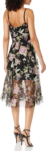 Vista 2 de Dress the Population Vestido midi acampanado y ajustado con escote corazón de Uma para mujer