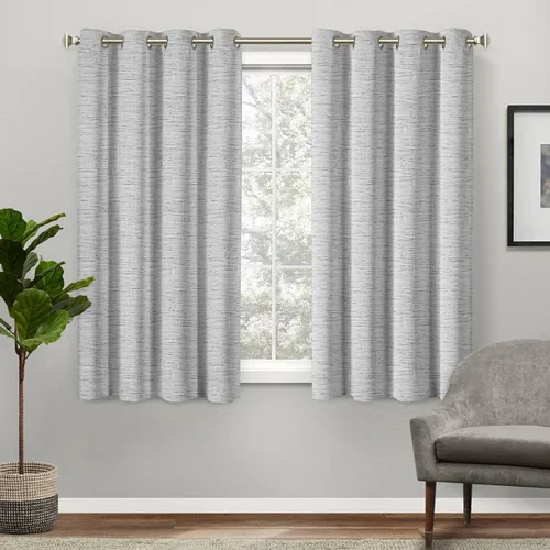 Vista 21 de Exclusive Home Burke - Par de paneles de cortinas 100 % opacas con ojales en la parte superior, 52 x 63 pulgadas, negro, juego de 2