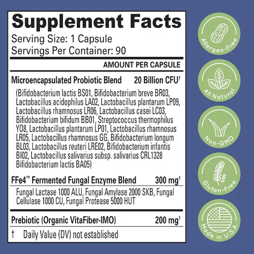 Vista 5 de Essential Source TriActive Biotics Advanced Care - Probióticos de 20 mil millones de UFC para la salud digestiva, suplemento de apoyo inmunológico