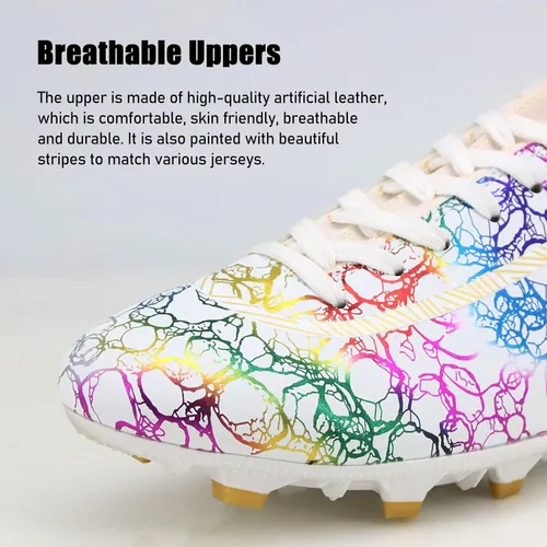 Vista 3 de Juzecx Zapatos de fútbol para hombre y mujer, botas de fútbol de alta calidad, ligeras y transpirables, tenis de fútbol de uñas largas, suela