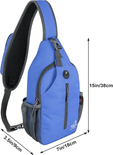 Vista 32 de Waterfly - Mochila cruzada tipo bandolera para viajes y caminatas, bolsa de pecho, Gris, talla única