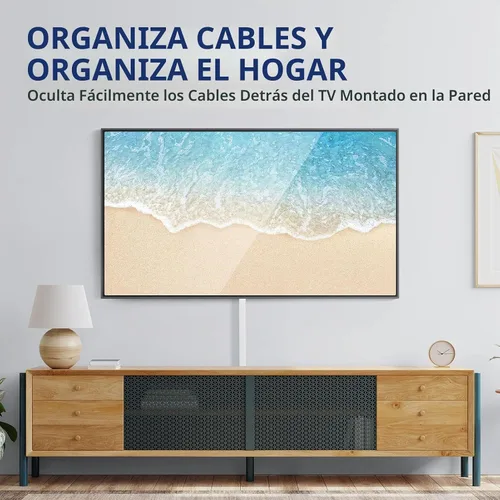 Vista 7 de Delamu Ocultador de cables, cubiertas de cable de 315 pulgadas para cables en la pared, ocultadores de cable de un cable, cubiertas de alambre