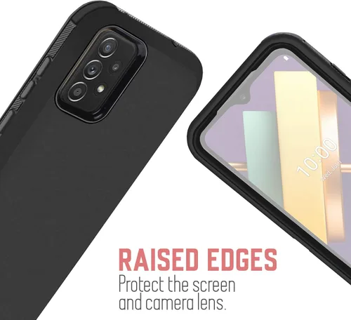 Vista 4 de Compatible con Samsung Galaxy A32 (SM-A326) 5G, a prueba de golpes, protección de cuerpo completo, con protector de pantalla integrado, clip Negro