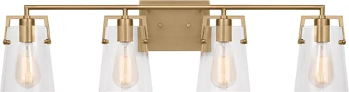 Vista 10 de Scott Living Crofton - Lámpara de pared moderna de latón satinado de 3 luces DJV1033SB, la iluminación de pared es ideal para dormitorio, luz