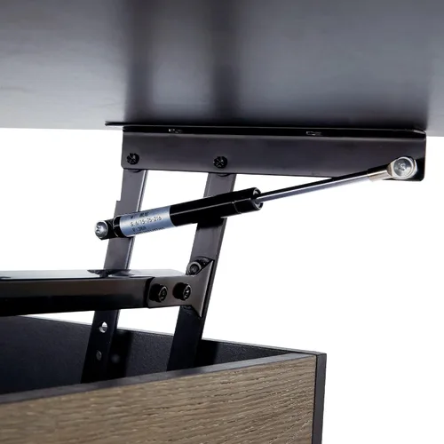 Vista 7 de Peaktop - Mesa auxiliar elevable con almacenamiento y patas de metal