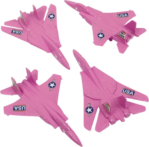 Vista 10 de TimMee Aviones de combate de plástico para hombres del ejército: 4 aviones negros – fabricados en EE. UU