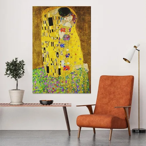 Vista 5 de LEES TOSS Gustav Klimt The Kiss - Póster decorativo para pared, decoración de habitación, estética, sala de estar, sin marco: 24 x 36 pulgadas