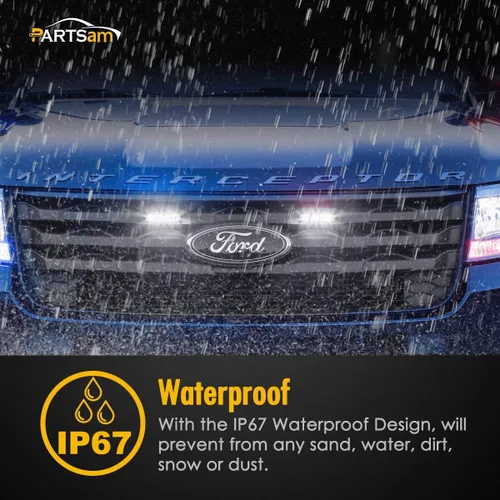 Vista 6 de Partsam 6X 4 Marine/Boat Slim Line Clear LED Utility Strip Light 6 Diodos sellados
