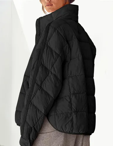Vista 5 de Bianstore Chaqueta acolchada ligera y de gran tamaño para mujer, abrigo acolchado casual