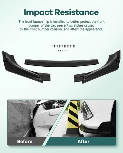 Vista 3 de SCITOO Alerón de labio delantero para Hyundai Genesis Coupe 2013-2016 negro brillante parachoques delantero divisor de labios
