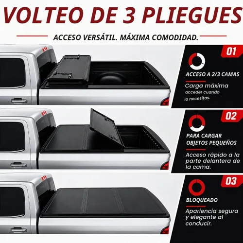 Vista 3 de Cubierta rígida de tres pliegues F150 Tonneau para Ford F-150 2015