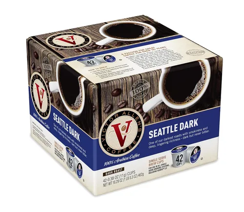 Vista 4 de Victor Allen's Coffee Cápsulas de café tostado oscuro italiano y Seattle para cafeteras Keurig