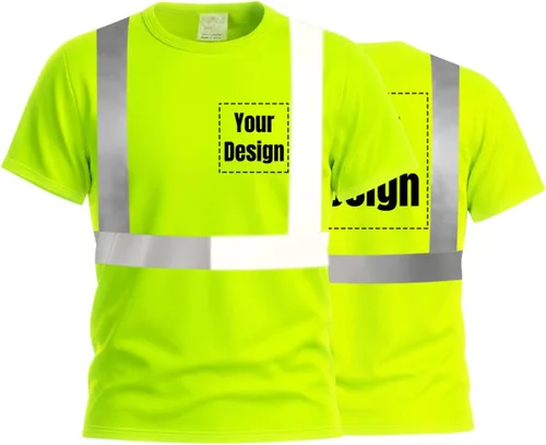 Vista 29 de Camisetas reflectantes de seguridad de alta visibilidad personalizan su logotipo