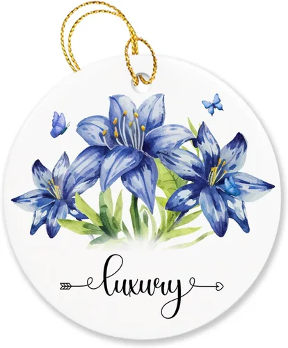 Vista 31 de Adorno personalizado de flor de azalea para la primera Navidad, adorno personalizado de Azalea 1ª Navidad, recuerdo de flores para amigos, regalo