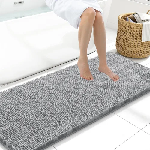 Vista 98 de Arotive Alfombras de baño de felpilla extrasuaves y absorbentes, de 24 x 16 pulgadas, lavables a máquina, parte trasera de goma antideslizante
