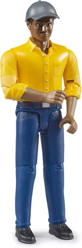 Vista 2 de Bruder Bworld 60022 Figura de Juguete de Hombre con Piel Oscura/Jeans Azul