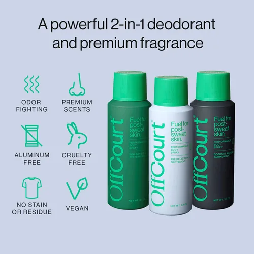 Vista 8 de OffCourt - Desodorante natural en aerosol corporal para hombres y mujeres - Sin aluminio - Desodorante de cuerpo entero para mujeres y hombres, 3.4